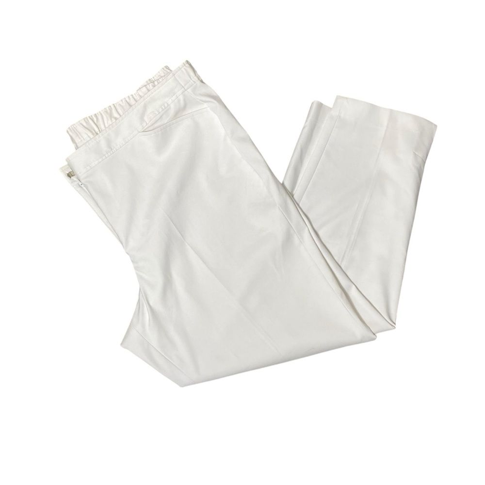 Talbots Woman Heritage White Straight Leg Ankle Pants Elastic Waist Women's 20w
